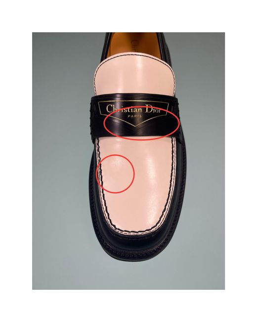 Dior Black Leder Logo Loafers