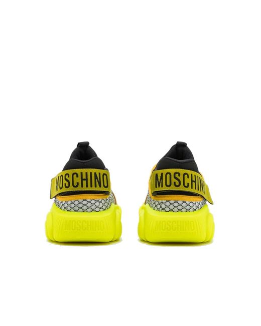 Sneakers con suola di orsetto di Moschino in Yellow da Uomo