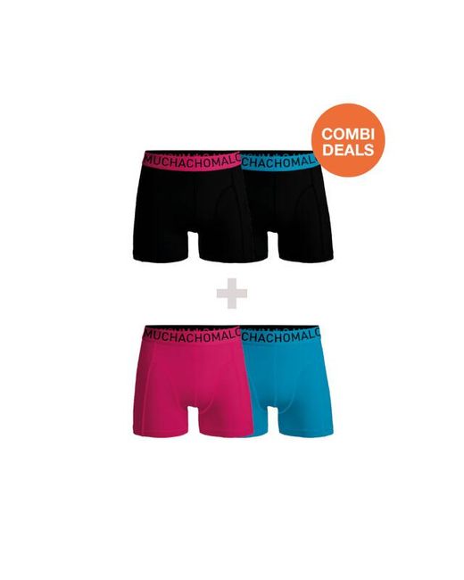 MUCHACHOMALO 2+2-Pack Microfiber in het Black voor heren