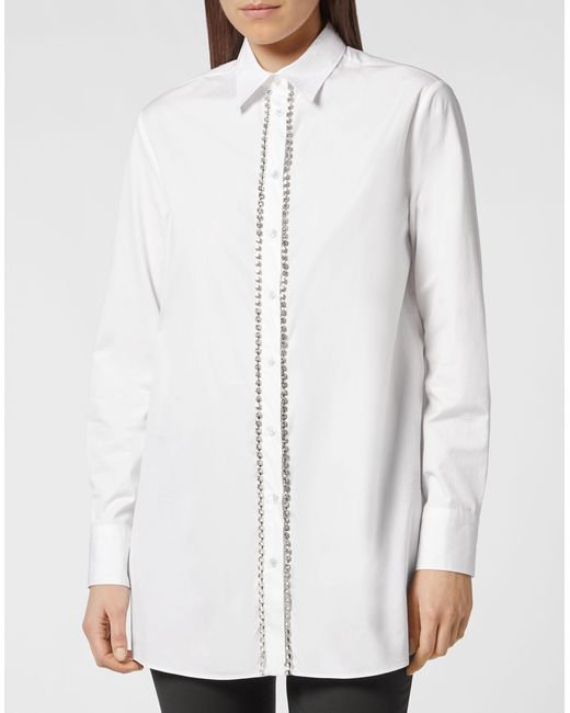 Philipp Plein Overhemdjurk in het White