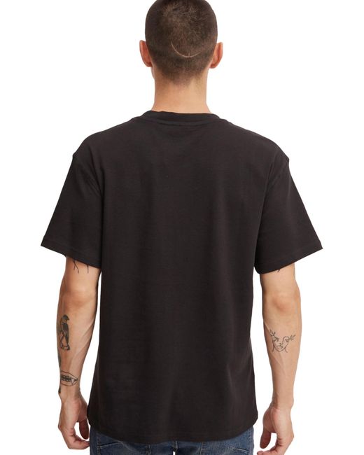 Solid T-Shirt in Black für Herren