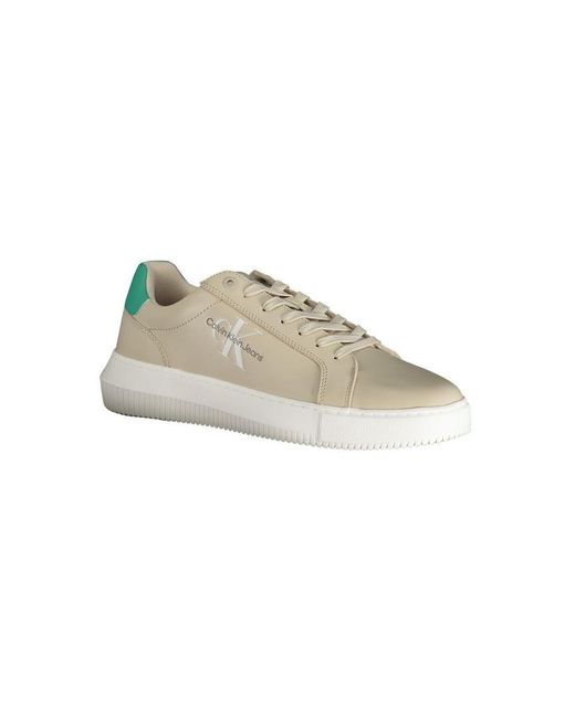Calvin Klein Beiger Polyester-Sneaker Mit Print in Natural für Herren