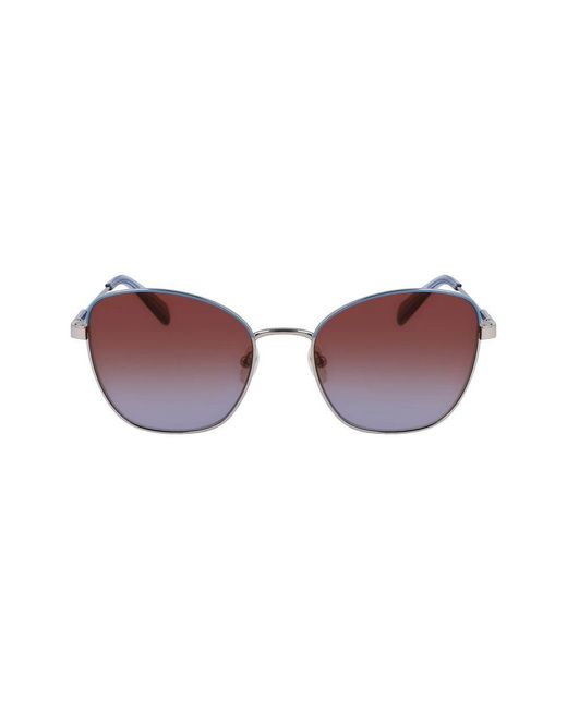 Longchamp Brown Gray Metal Sunglasses