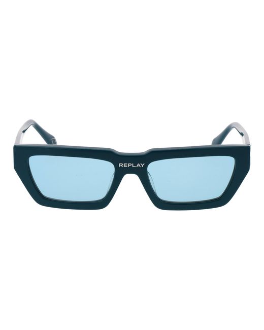 Replay Blue Plastic Sunglasses
