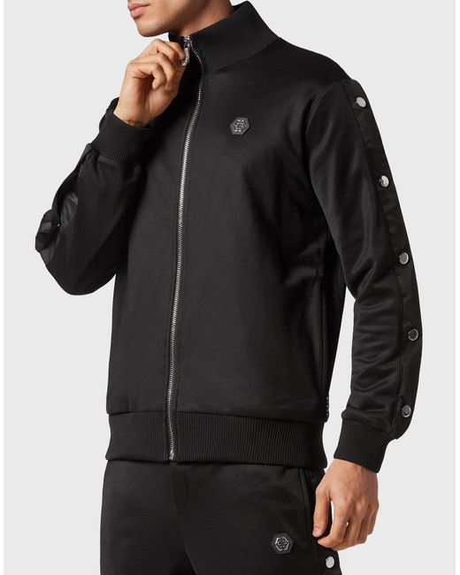 Philipp Plein Sweatjack Skull&Bones in het Black voor heren