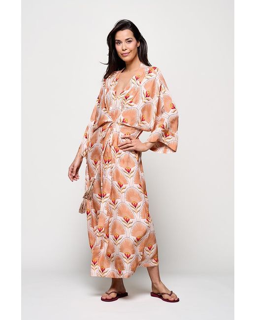 Mart Visser Caroline Tensen Islay Kimono Jurk Multi in het Pink