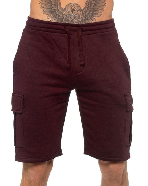 Enzo Cargo Shorts in het Red voor heren