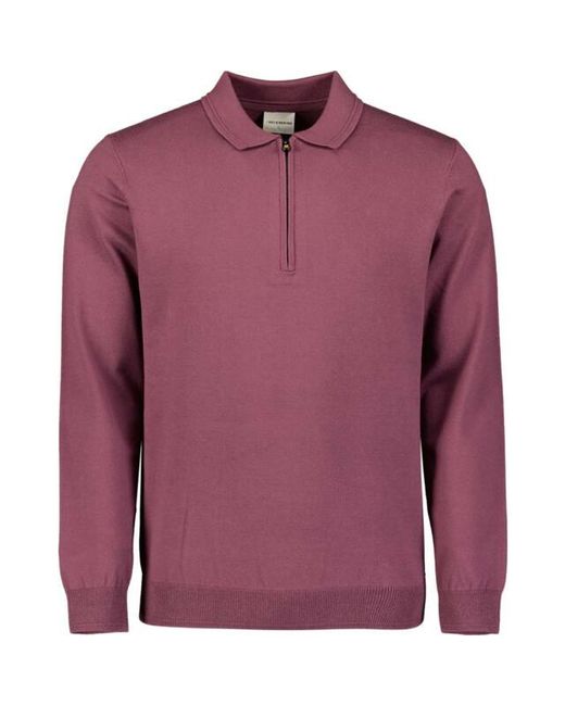 No Excess Pullover Polo Zip Dark Wine in het Purple voor heren
