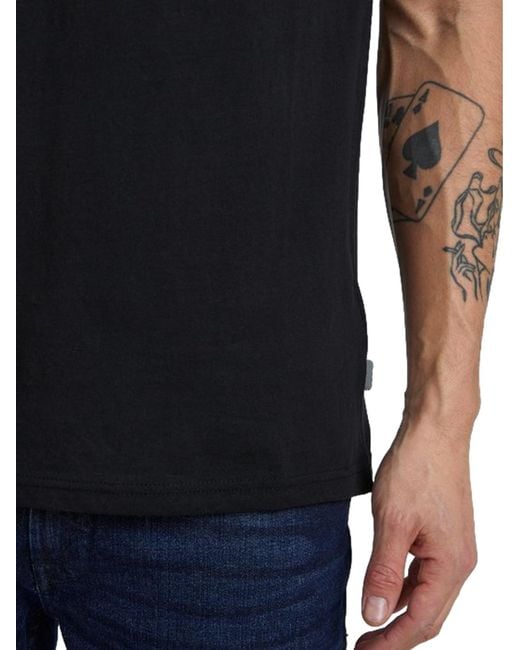 Solid T-Shirt in Black für Herren