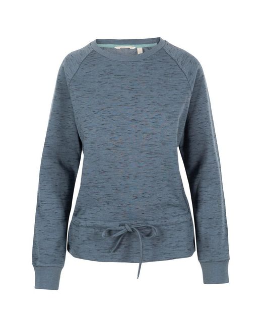Trespass Blue Ladies Gretta Marl Round Neck Sweatshirt (Pewter)