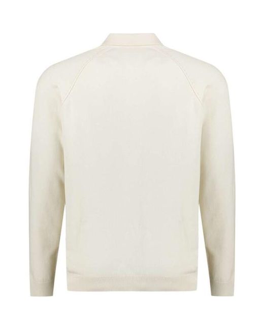 No Excess Pullover Polo Half Zip Solid Kit in het Natural voor heren