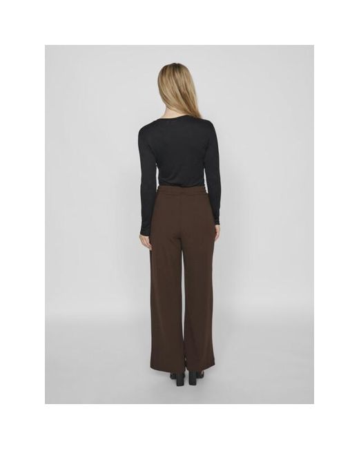 Vila Viclua Hw Wide Pants-Noos in het Brown
