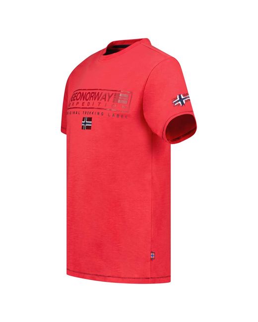 GEOGRAPHICAL NORWAY T-Shirt Korte Mouwen Sy1311Hgn in het Red voor heren