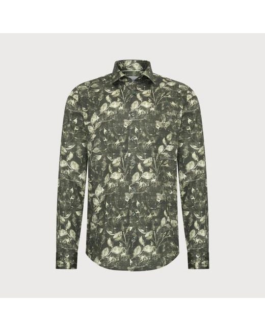 BLUE INDUSTRY Het Leaf-Print Overhemd in het Green voor heren