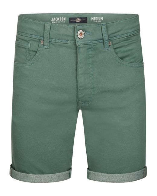 Petrol Industries Jackson Gekleurde Denim Short Coconut in het Green voor heren