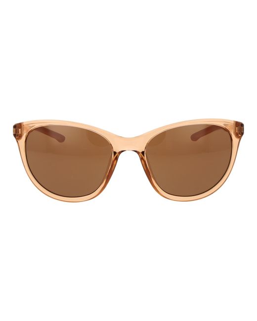 Nike Brown Beige Plastic Sunglasses