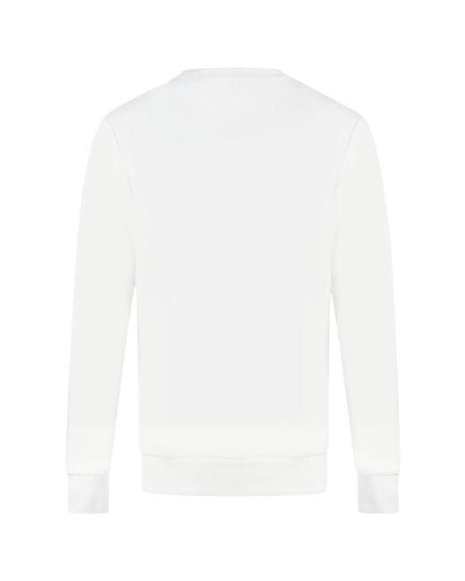DIESEL White Double Destroyed Logo Sweatshirt Cotton for men