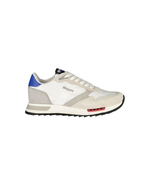 Blauer Witte Polyester Sneaker in het White voor heren