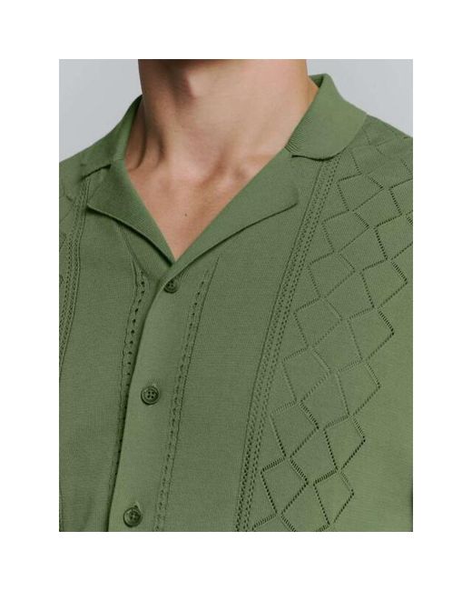 No Excess Pullover Short Sleeve Full Button P in het Green voor heren