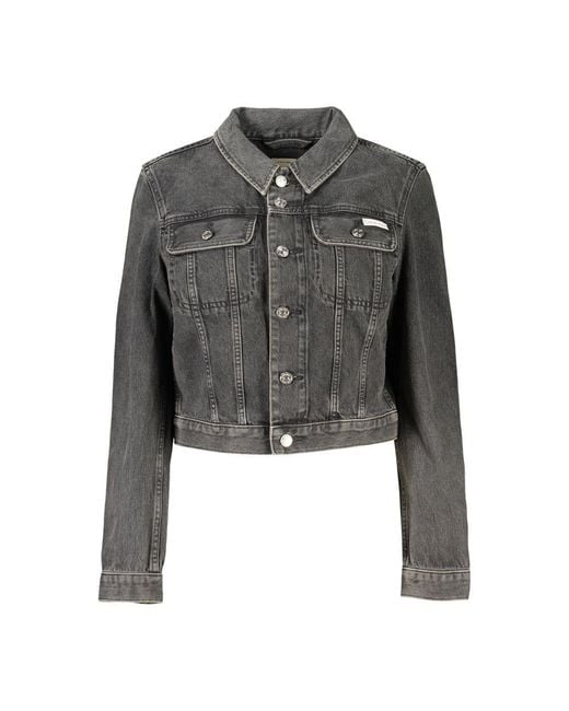 Calvin Klein Katoenen Damesjack in het Gray
