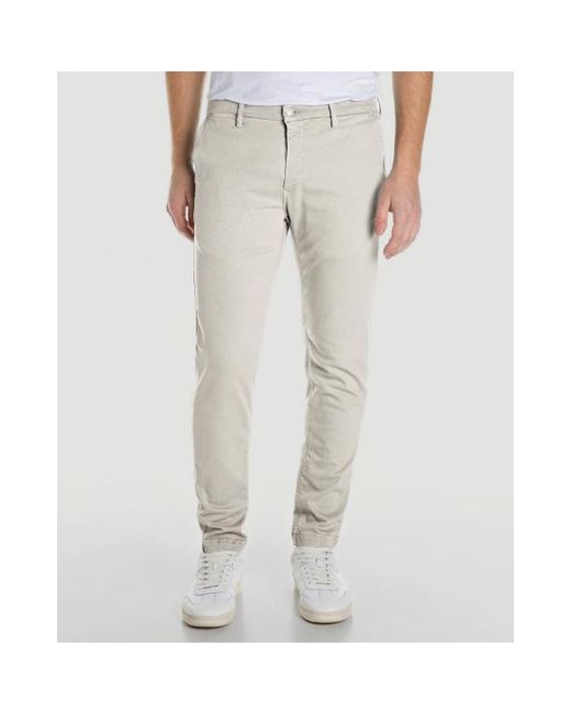 Replay Zeumar Hyperflex Chino in het Natural voor heren