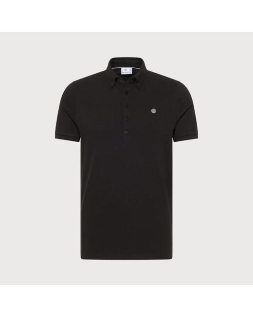 BLUE INDUSTRY Button-Down Polo in het Black voor heren