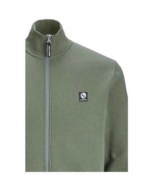 Jack & Jones Jcodust Sweat Zip in het Green voor heren