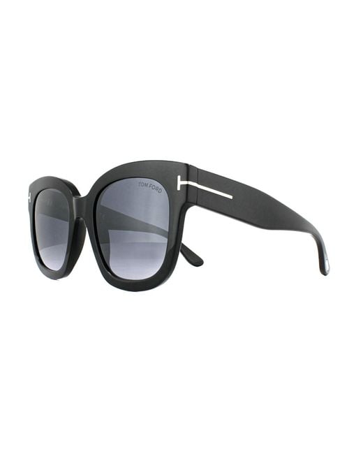 Tom Ford Zonnebril 0613 Beatrix 01C Glanzend Smoke Grijs Mirror in het Black