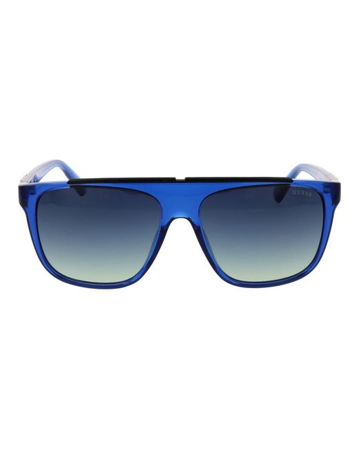 Guess Blue Stainless Steel Sunglasses for men
