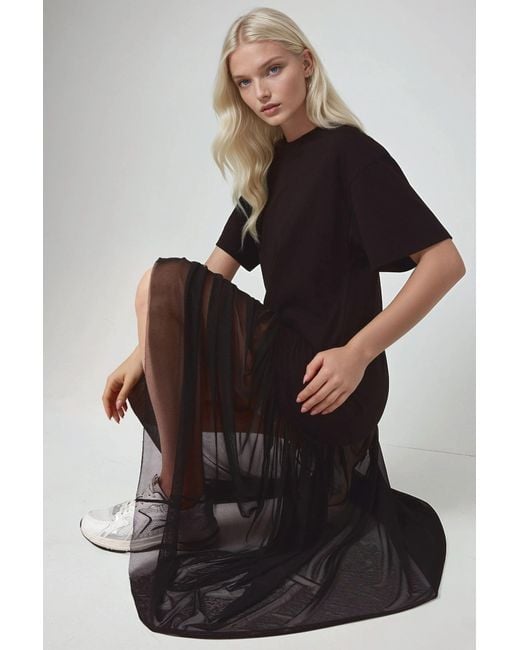 Hiccup Black Midi Dress With Tulle Skirt Pika Collection