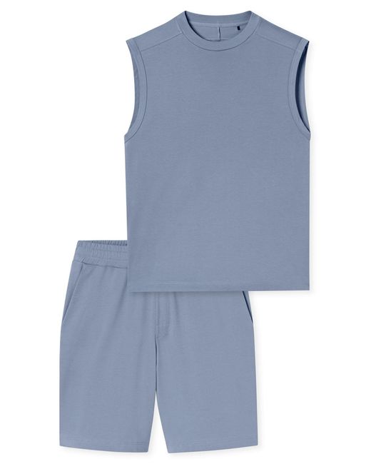 Schiesser Mannen Pyjama Modern in het Blue voor heren