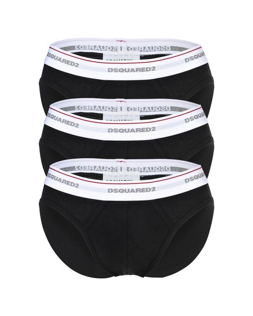 DSquared² 3-Pack Brief Slip in het Black voor heren