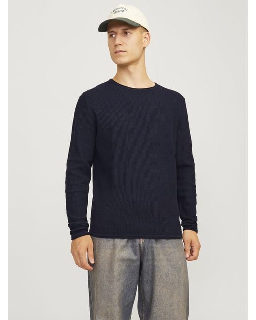 Jack & Jones Trui Cooper Knit Crew Neck in het Blue voor heren