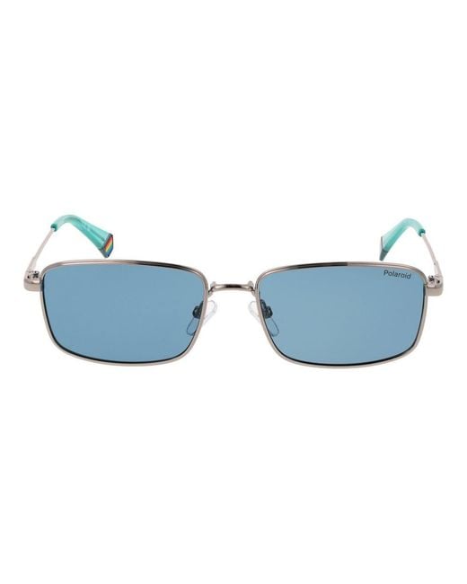 Polaroid Blue Gray Metal Sunglasses