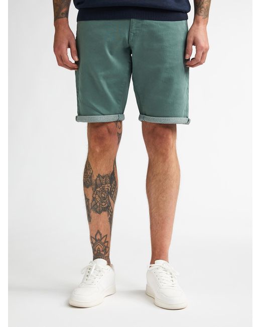 Petrol Industries Jackson Gekleurde Denim Short Coconut in het Green voor heren