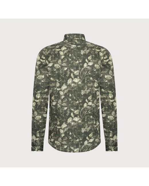 BLUE INDUSTRY Het Leaf-Print Overhemd in het Green voor heren
