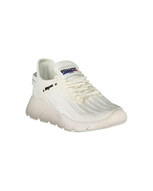 Blauer Witte Polyester Sneaker in het White voor heren