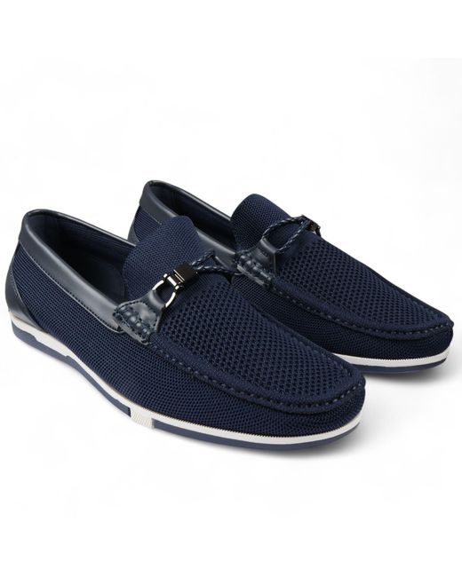 Infinity Leather Blue Lightweight Mesh Slip-On Breathable Loafers for men