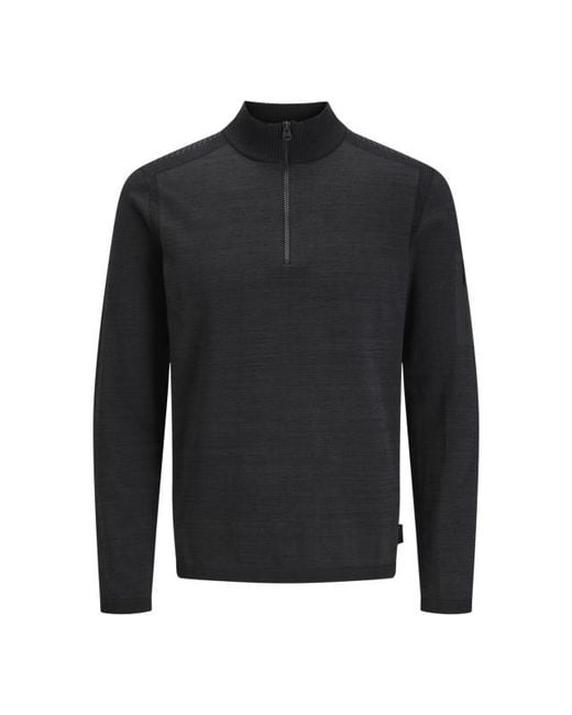 Jack & Jones Jcomace Knit Half Zip Smu in het Black voor heren