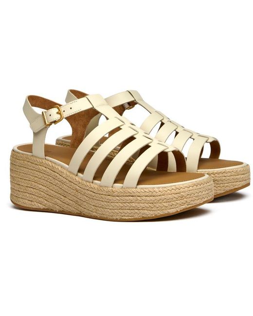 Fitflop Espadrille Flatform Sandalen in het Metallic