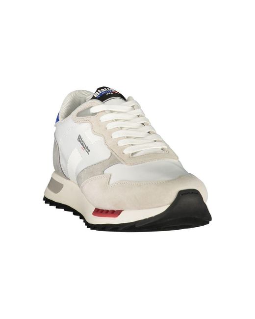 Blauer Witte Polyester Sneaker in het White voor heren