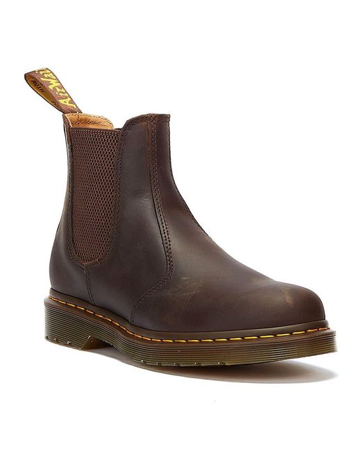 Dr. Martens 2976 Crazy Horse Leren Chelsea Boots in het Brown