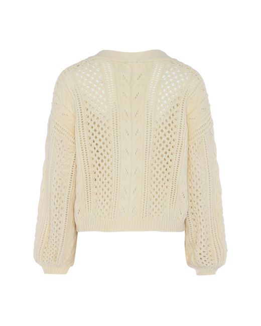 faina Vest Wolwit in het White