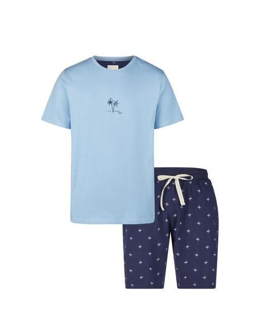 Phil & Co. Berlin Shortama Korte Pyjama Set Lichtblauw in het Blue voor heren