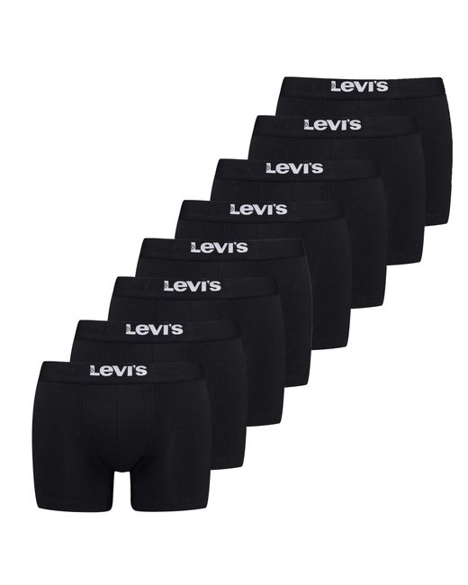 Levi's Levi's Solid Basic Boxer Brief Org Co 4P Ecom Boxershorts in het Blue voor heren