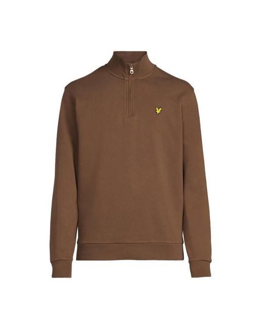 Lyle & Scott Lyle And Scott Loopback Quarter Zip in het Brown voor heren