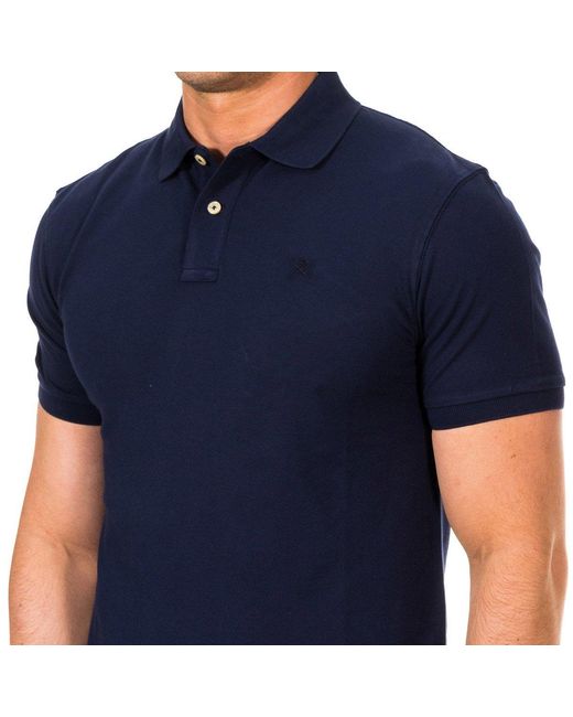 Hackett Herenpolo Met Korte Mouwen En Reverskraag Hm561503 in het Blue voor heren