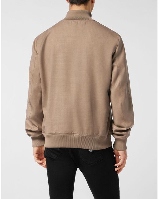 Philipp Plein Wool Jacket Stripes in het Brown voor heren