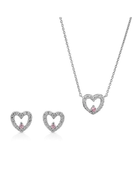 Orphelia Metallic 'Marise' 925 Sterling Set: Necklace + Earrings