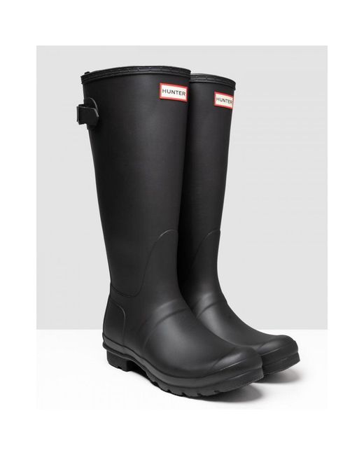 Hunter Black Original Back Adjustable Boots